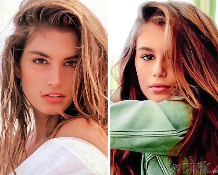 Синди Кроуфорд (Cindy Crawford), охин Кайя Гербер (Kaia Gerber)