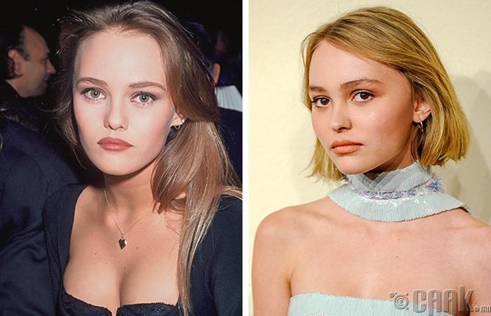 Ванесса Паради (Vanessa Paradis), охин Лили-Роуз Депп (Lily-Rose Depp)