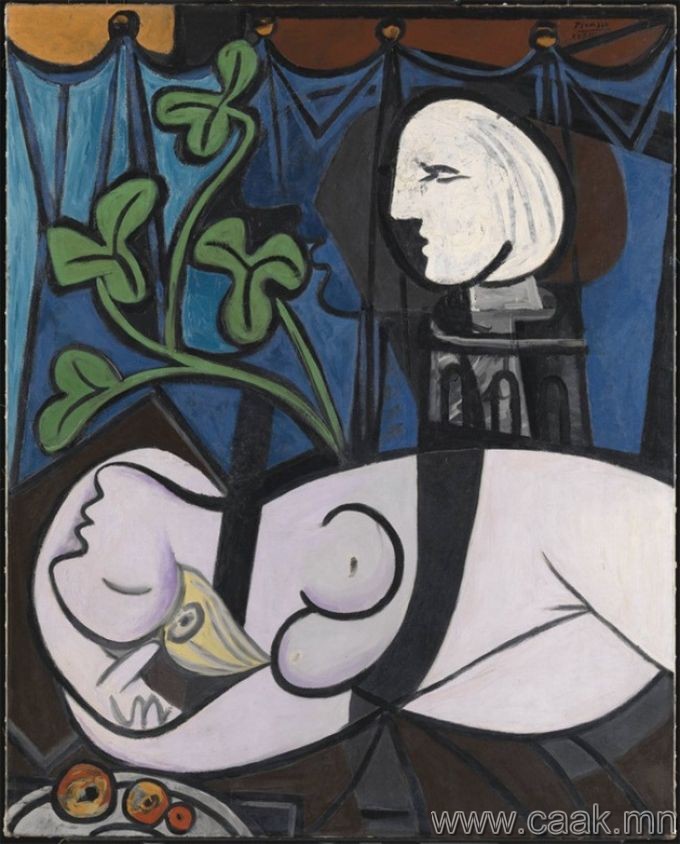 Пабло Пикассо, «Нүцгэлсэн ногоон навч болон хөх », 1932