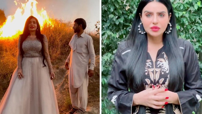 Пакистаны TikTok-чин бүсгүй видеонд зориулж ойд гал тавьжээ