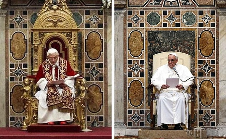 Ромын Пап XVI Бенедикт (Pope Benedict XVI) болон Пап Францис (Pope Francis)