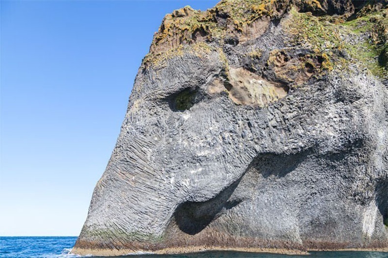Исландад зааны толгой хэлбэртэй аварга чулуу бий