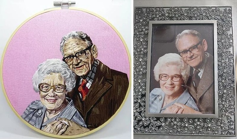 "Өндөр эмээ өвөөгийнхөө зургаар хатгамал хийж бэлэглэлээ"