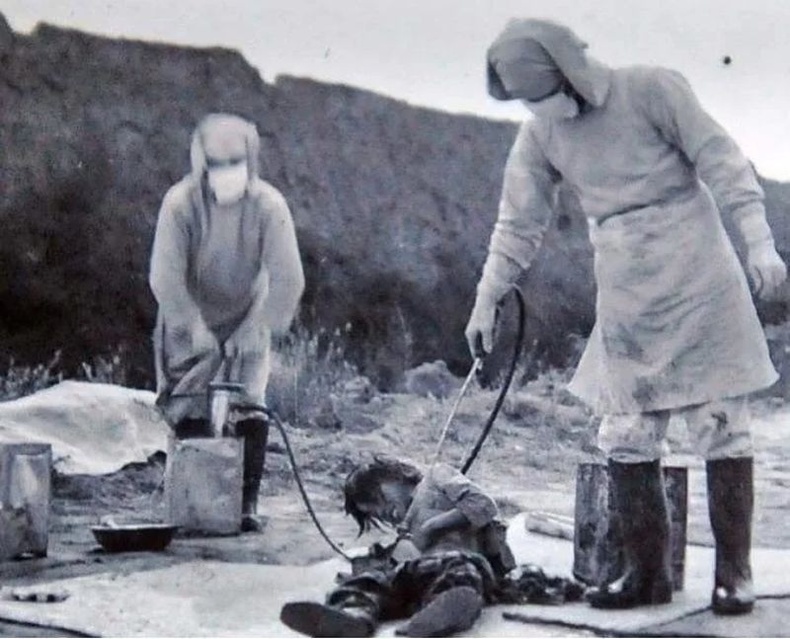 Зүүн хойд Хятадад хими, бактериологийн зэвсгийн туршилт явуулж байсан Японы 731-р отряд, 1940 он.