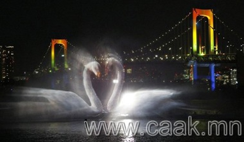 Odaiba water illumination - гайхалтай гэрлийн шоу