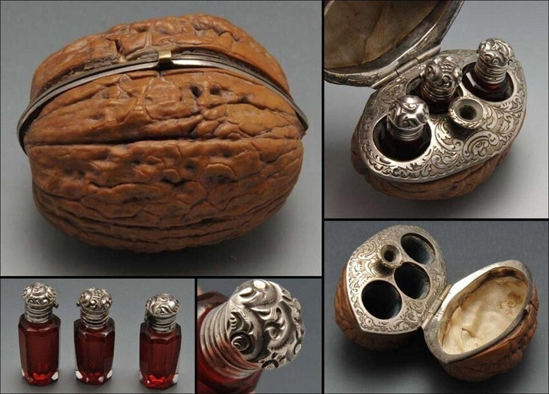 Сүрчиг хийх зориулалттай хушга хэлбэртэй сав. Франц, 19-р зуун