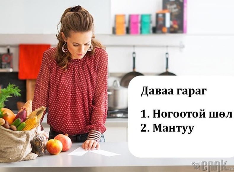 Долоо хоногийн цэс гаргах