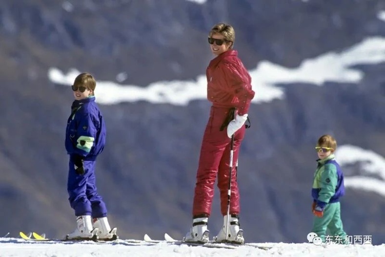 Диана гүнж хунтайж Харри, Уилльям нарын хамт Австрийн Лех хотод цанаар гулгаж буй нь