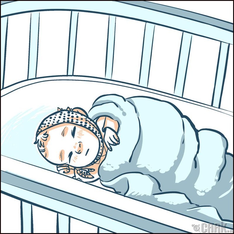 Хэрвээ хүүхэд тань амаа  онгорхой унтдаг бол эрүүг нь уях хэрэгтэй