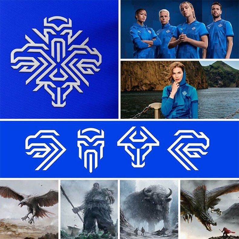 Исландын Олимпийн багийн лого нь тус улсын 4 домогт амьтныг дүрсэлжээ