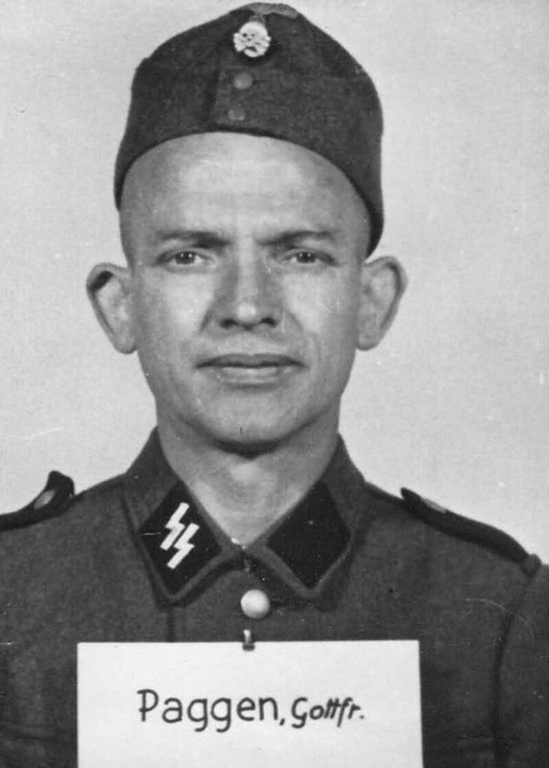 Готтфрид Пагген, хөлсний ажилчин байсан. 1944 онд SS-д элссэн, Роттенфюрер цолтой.