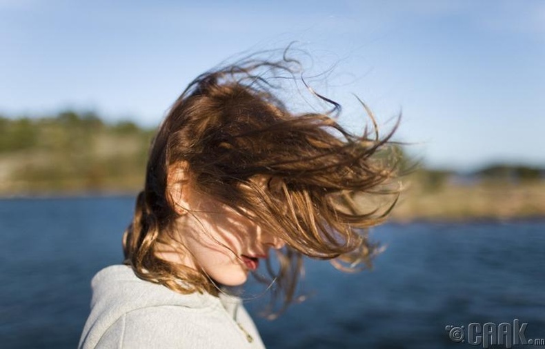 Wind in her hair