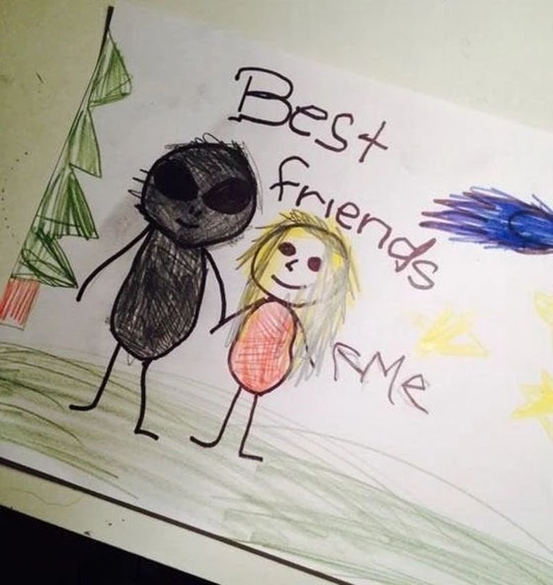 Хүүхдийн зурсан зураг "Би сайн найзтайгаа"